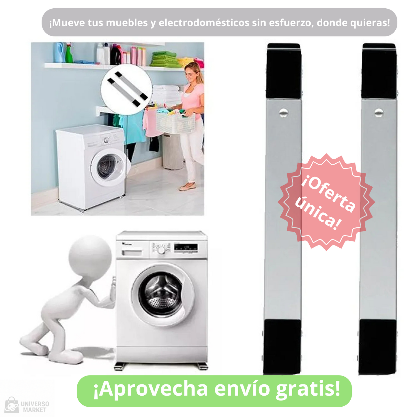 Soporte para Electrodomésticos y Muebles - Ajustable Ruedas