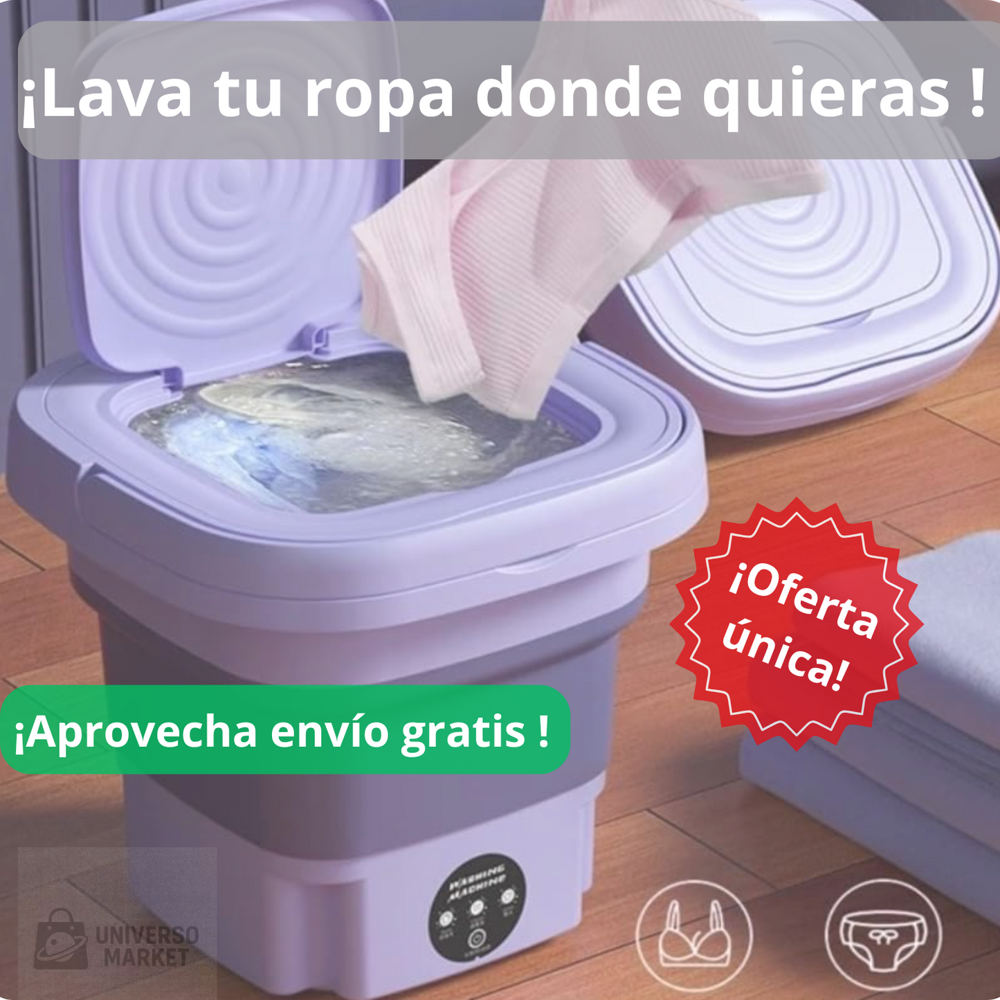 Mini Lavadora Portatil Plegable