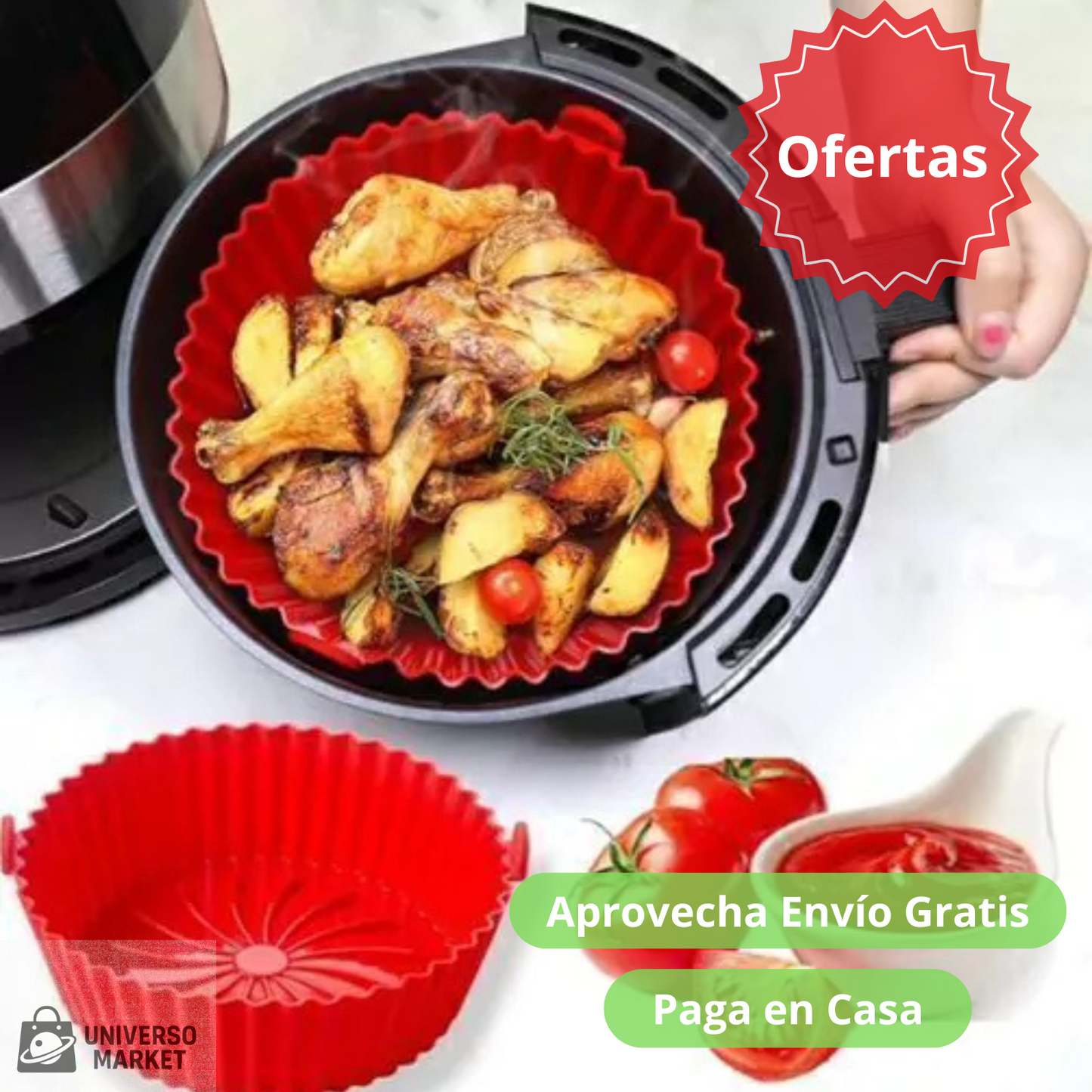 Pack de 6 Moldes Silicona Air Fryer