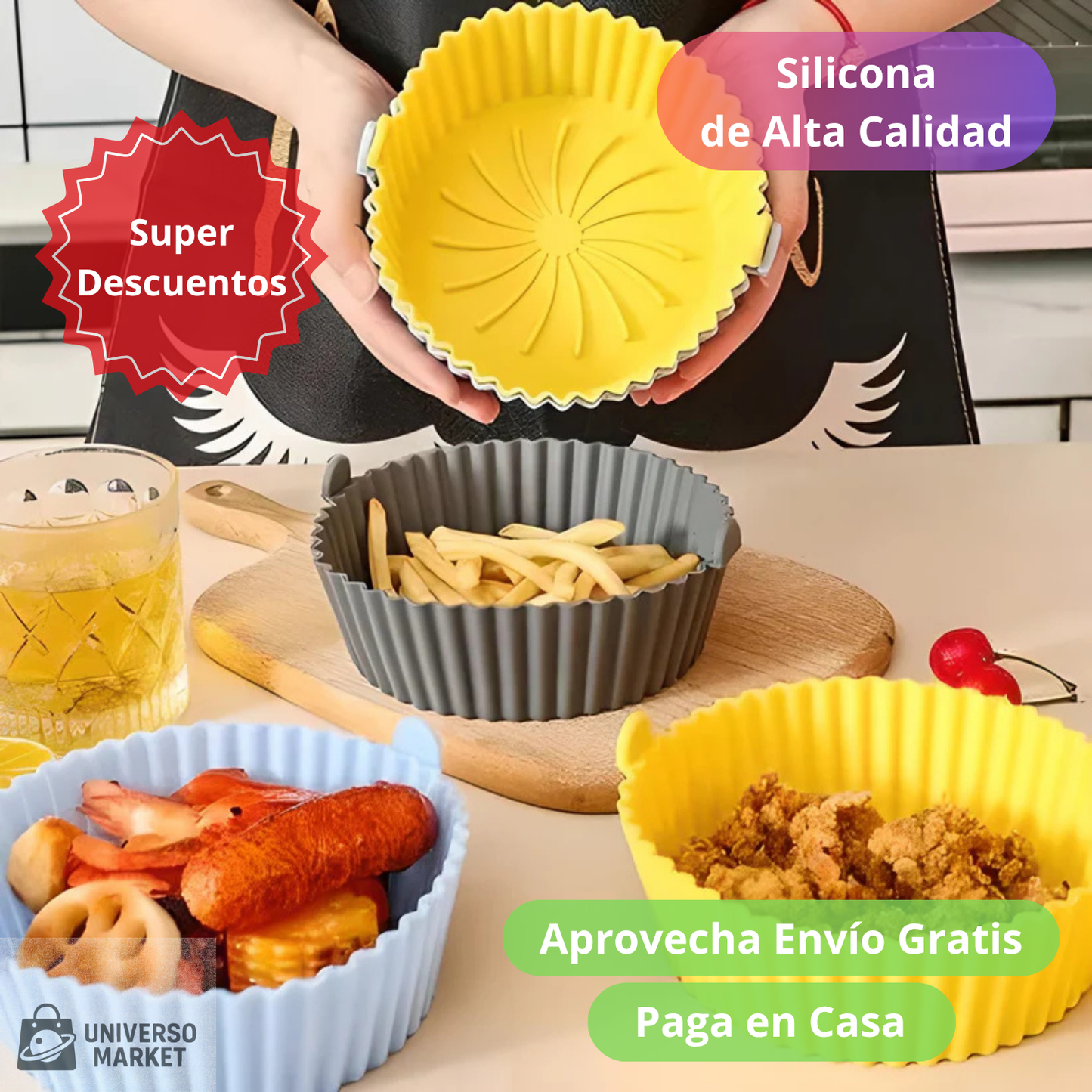 Pack de 6 Moldes Silicona Air Fryer