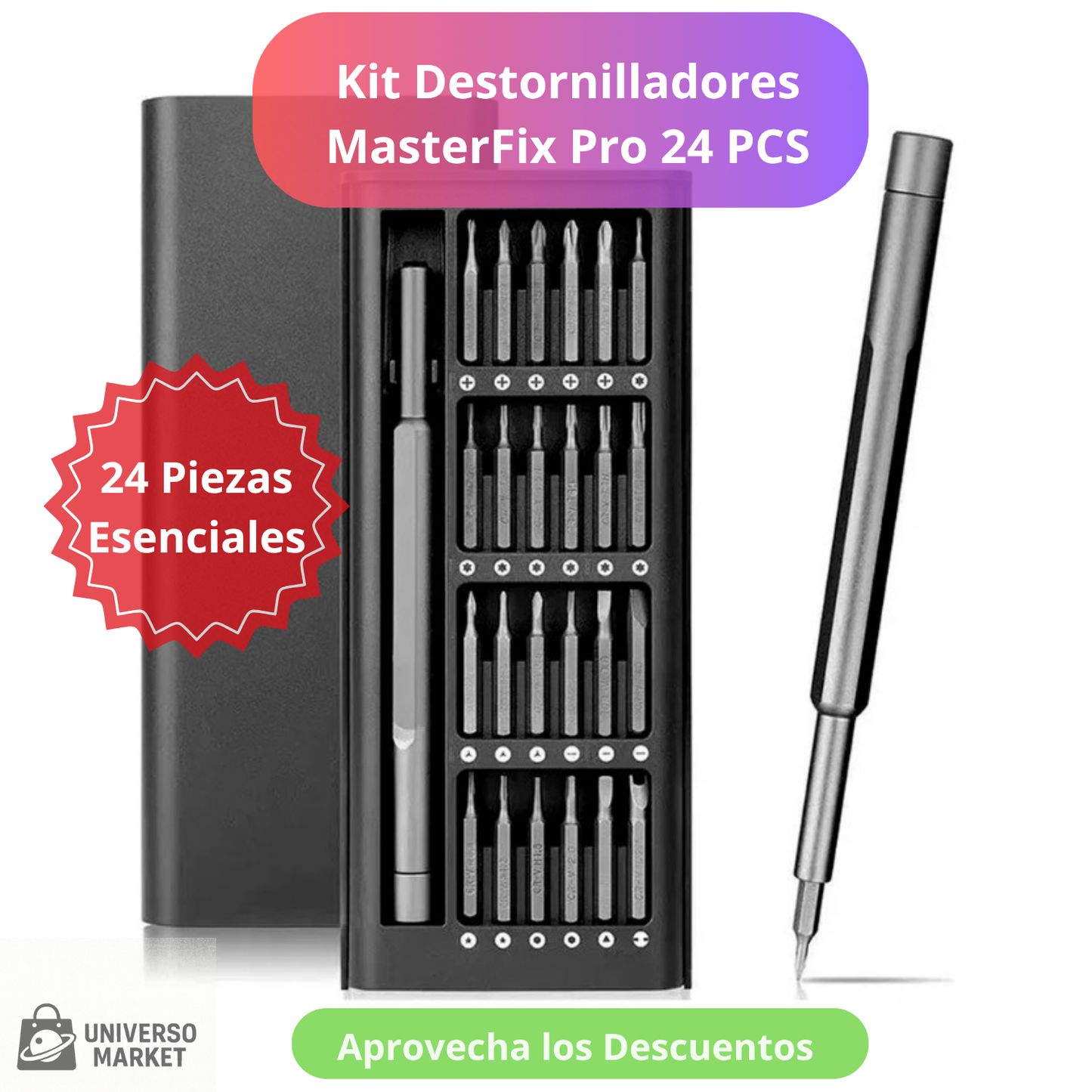 Juego destornilladores - Kit MasterFix Pro 24PCS 🪛🧰