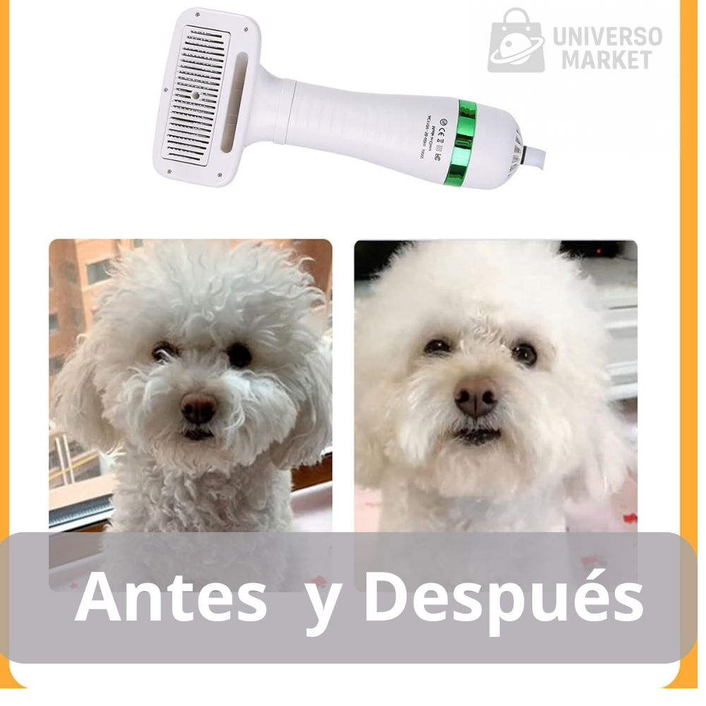 Secador Cepillo Pelo Mascotas 2en1