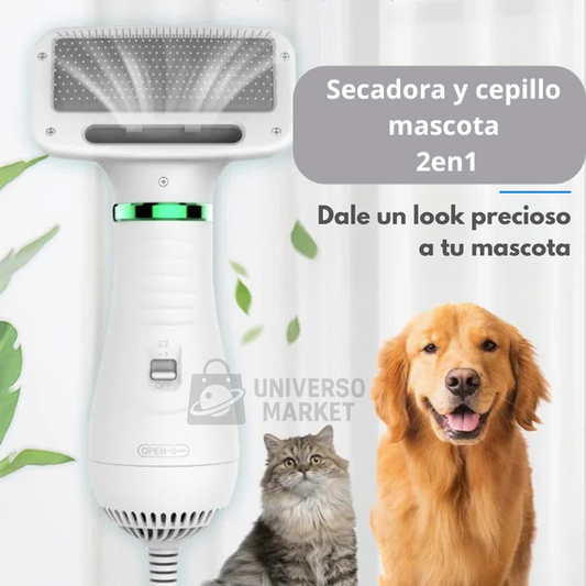 Secador Cepillo Pelo Mascotas 2en1
